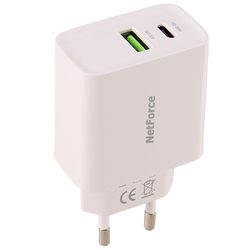  آداپتور فست شارژ Netforce NW-220 2Port 3A QC PD 20W 