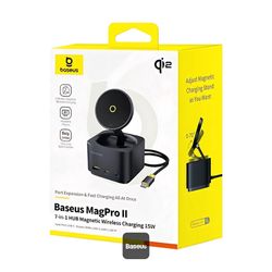 هاب 7 پورت و شارژر وایرلس باسئوس مدل Baseus MagPro Series II
