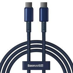 کابل دوسر تایپ سی سوپر فست شارژ 100 وات 2 متری بیسوس BASEUS Tungsten Gold Fast charging 100W CATWJ-A01