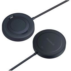 استند شارژر بی‌سیم مگنتی بیسوس Baseus Simple Mini4 Air Magnetic Wireless Charging Stand Qi2 15W – رنگ Cluster Black