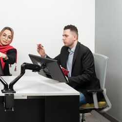 پایه مانیتور دوتایی WLA004 Dual ErgoTech تحت برند ارگوتک -  اتصال به میز