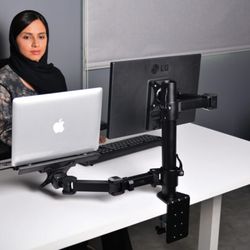 پایه مانیتور و لپتاپ دوتایی WLA005 Dual ErgoTech تحت برند ارگوتک -  اتصال به میز