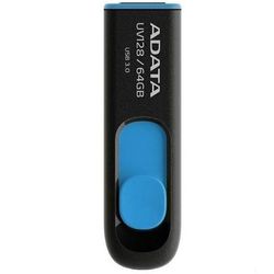 فلش مموری ای دیتا UV128 USB 3 ظرفیت 64 گیگابایت رنگ مشکی
